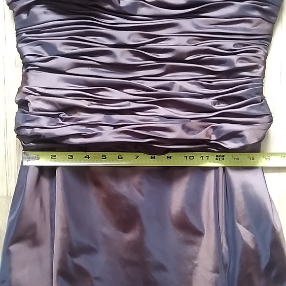 JS COLLECTIONS LONG BROWN SATIN FORMAL DRESS SIZE 10 - Picture 14 of 16